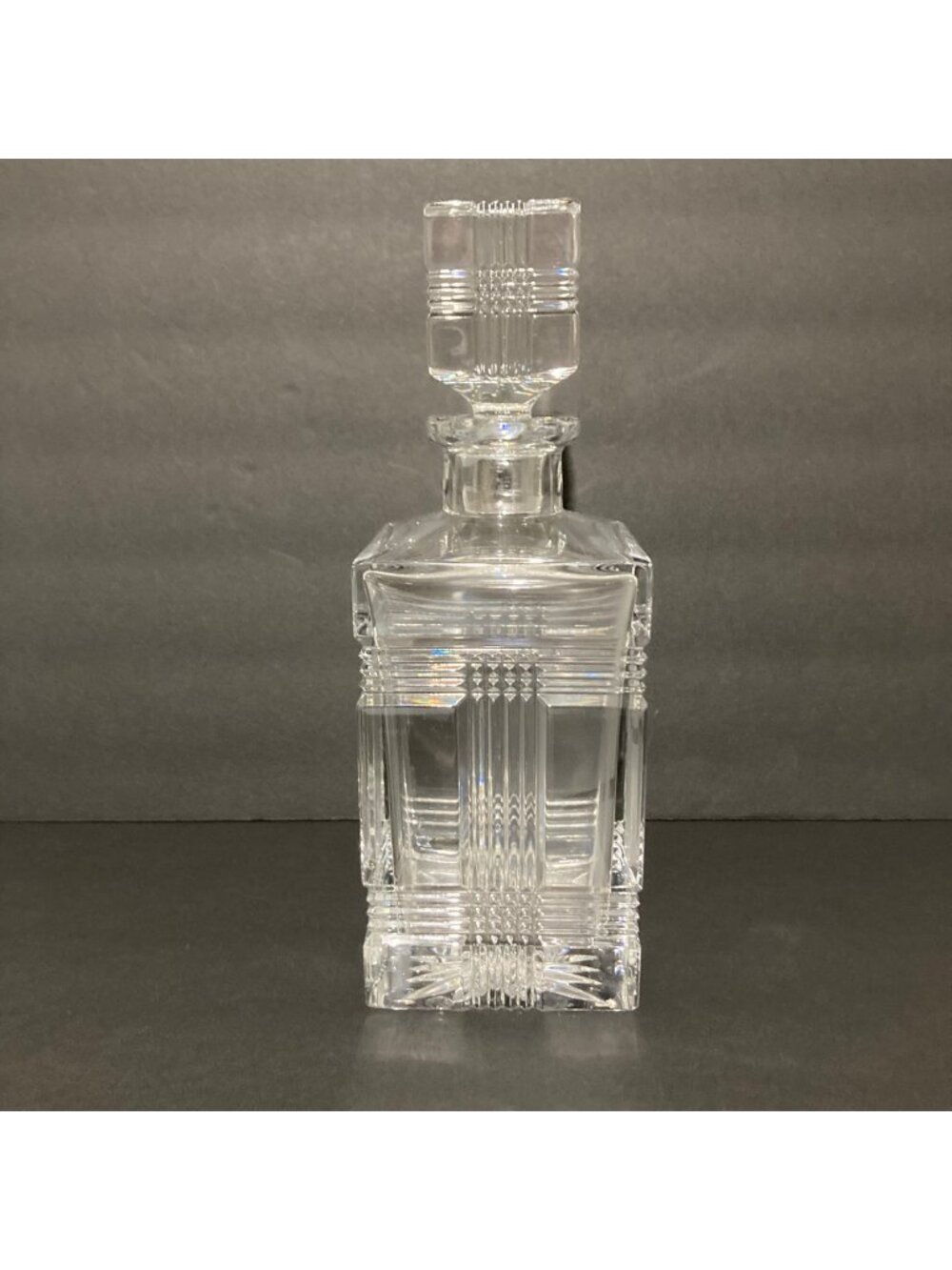 Ralph Lauren Crystal Glen Plaid Square Decanter with Stopper